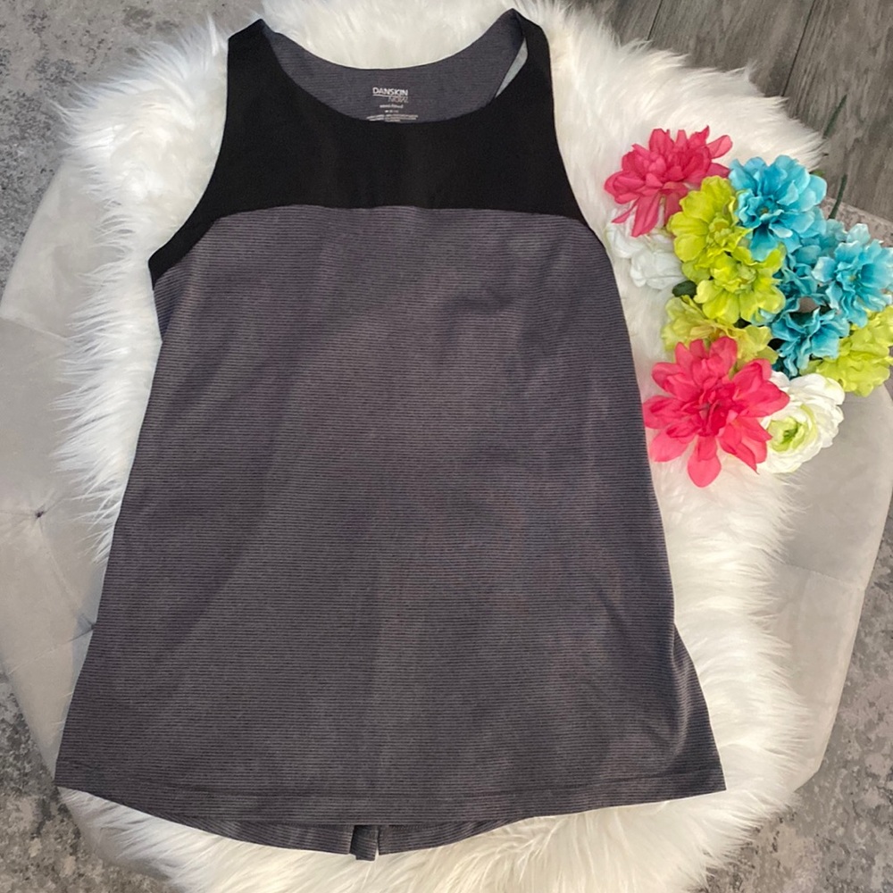 NWOT Danskin MED Black & Gray Racerback Workout Tank